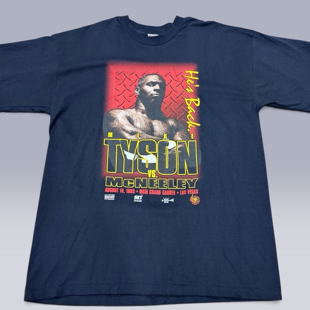Vintage 1995 Mike Tyson vs McNeeley T-Shirt XL MGM Grand KO Wear Boxing NWOT